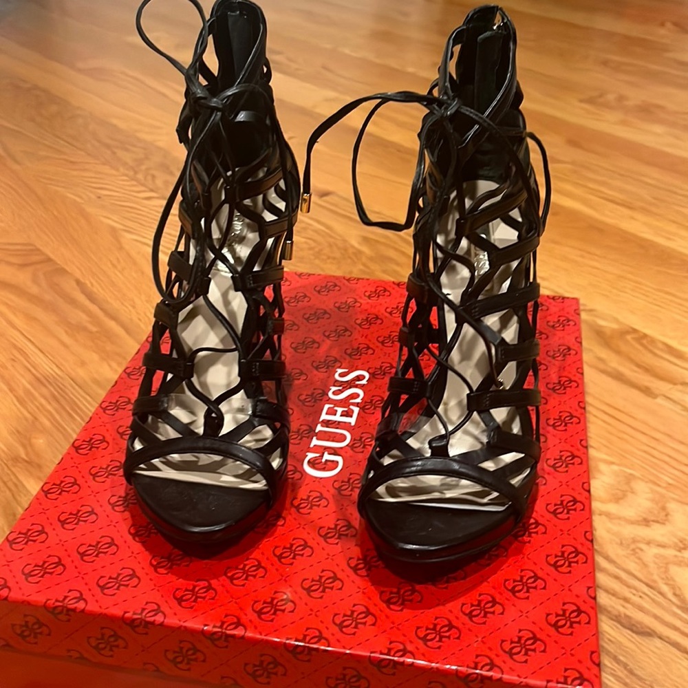 Guess black strappy Sandal